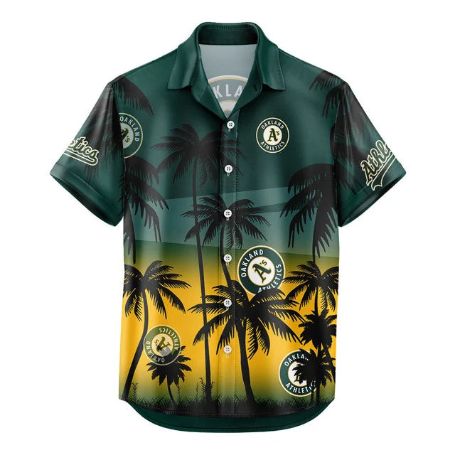 [FLASH SALE] NEW CUSTOMIZED MLB23 OAS OAKLAND ATHLETICS UNISEX HAWAIIAN SHIRT & SHORTS SET