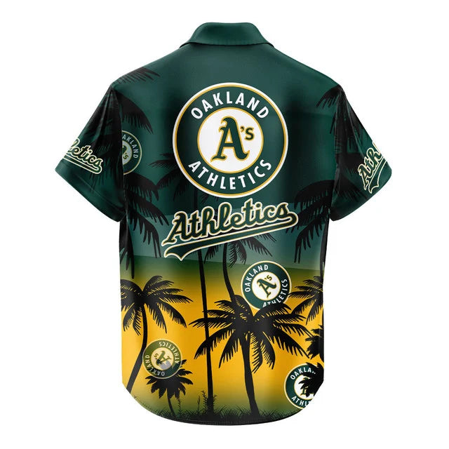 [FLASH SALE] NEW CUSTOMIZED MLB23 OAS OAKLAND ATHLETICS UNISEX HAWAIIAN SHIRT & SHORTS SET