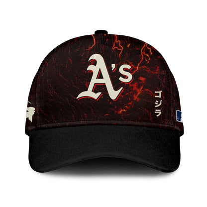 [FLASH SALE] NEW CUSTOMIZED MLB23 OAS OAKLAND ATHLETICS x GODZILLA BASEBALL JERSEY & CAP