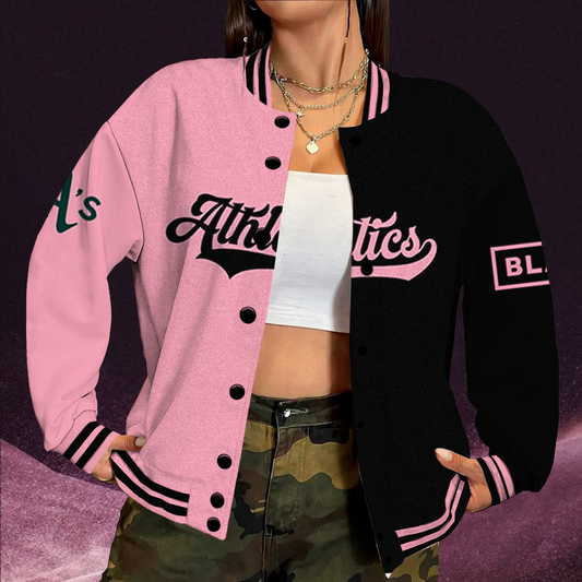 [FLASH SALE] NEW CUSTOMIZED MLB23 OAS OAKLAND ATHLETICS SATIN VARSITY & BASEBALL JACKET