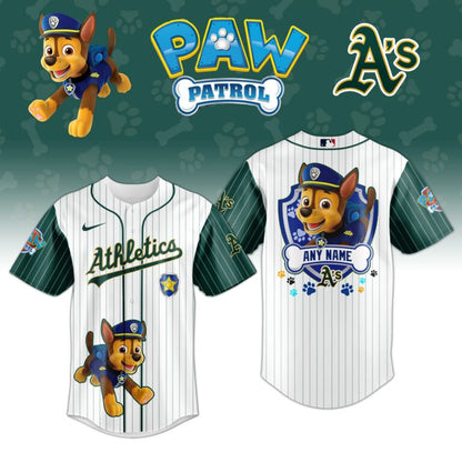 [FLASH SALE] NEW CUSTOMIZED MLB23 OAS OAKLAND ATHLETICS x PAW PATROL BASEBALL JERSEY & CAP