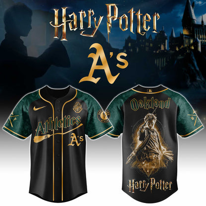 [FLASH SALE] NEW CUSTOMIZED MLB23 OAS OAKLAND ATHLETICS x HARRY POTTER BASEBALL JERSEY & CAP