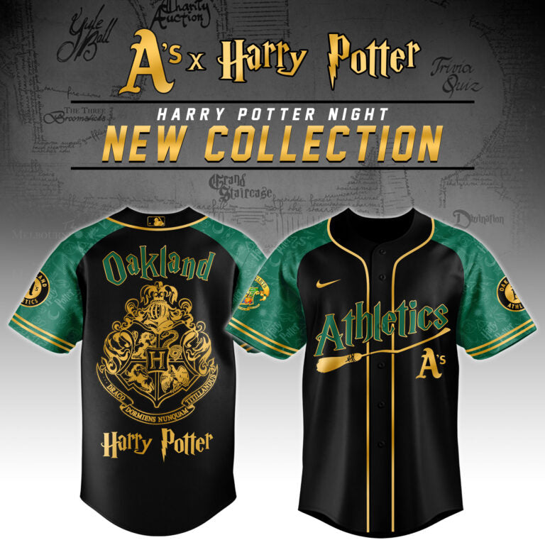 [FLASH SALE] NEW CUSTOMIZED MLB23 OL ATHLETICS x HARRY POTTER BASEBALL JERSEY & CAP