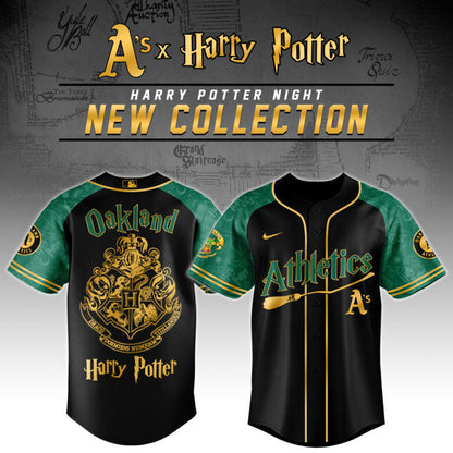 [FLASH SALE] NEW CUSTOMIZED MLB23 OL ATHLETICS x HARRY POTTER BASEBALL JERSEY & CAP