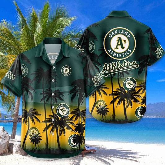 [FLASH SALE] NEW CUSTOMIZED MLB23 OAS OAKLAND ATHLETICS UNISEX HAWAIIAN SHIRT & SHORTS SET