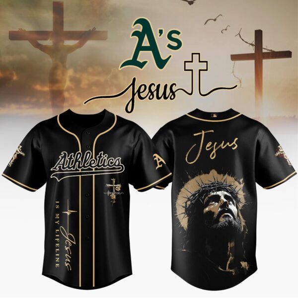 [FLASH SALE] NEW CUSTOMIZED MLB23 OAS OAKLAND ATHLETICS x JESUS CHRIST BASEBALL JERSEY
