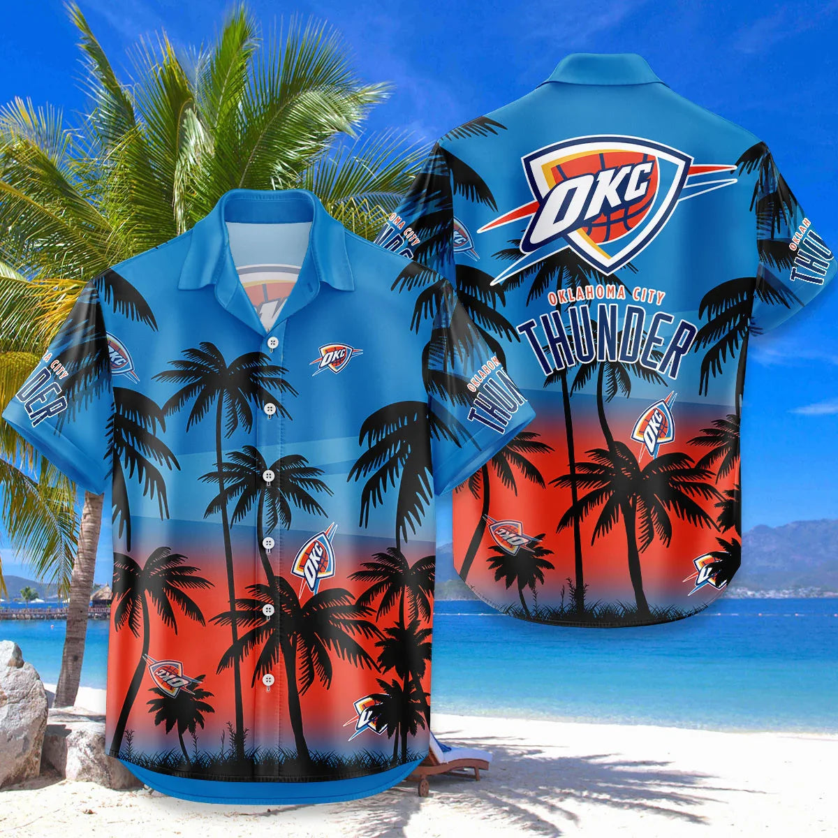 [HOT DEAL] NEW CUSTOMIZED NBA01 OCT OKLAHOMA CITY THUNDER UNISEX HAWAIIAN SHIRT & SHORTS SET