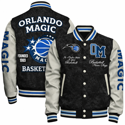 [HOT DEAL] NEW CUSTOMIZED NBA15 OMA ORLANDO MAGIC BASEBALL JACKET, SATIN VARSITY JACKET