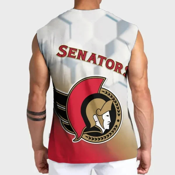 [SUPER SALE] NEW CUSTOMIZED NHL29 OSN OTTAWA SENATORS TANK TOP & GYM SHIRT