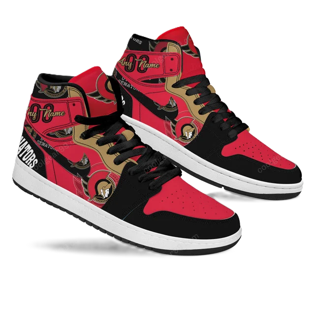 [SUPER SALE] NEW CUSTOMIZED NHL29 OT SENATORS AIR JORDAN SNEAKERS