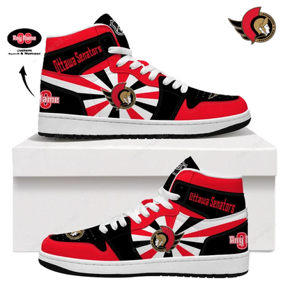 [SUPER SALE] NEW CUSTOMIZED NHL29 OT SENATORS AIR JORDAN SNEAKERS