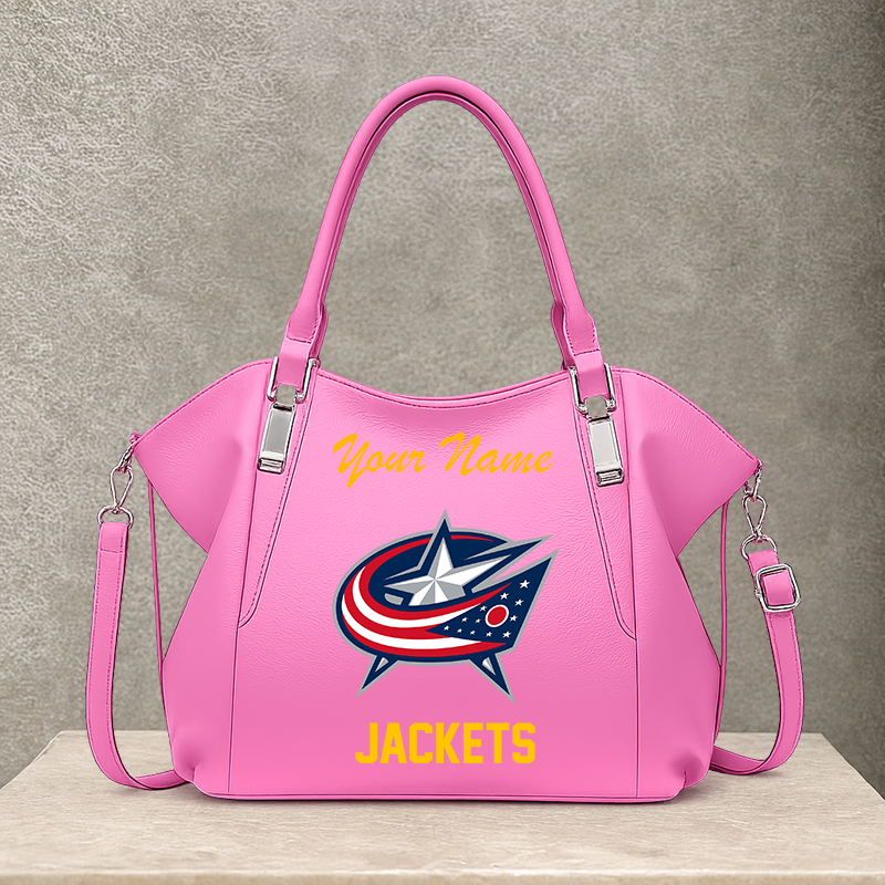 [SUPER SALE] NEW CUSTOMIZED NHL18 CBJ COLUMBUS BLUE JACKETS SHOULDER HANDBAG