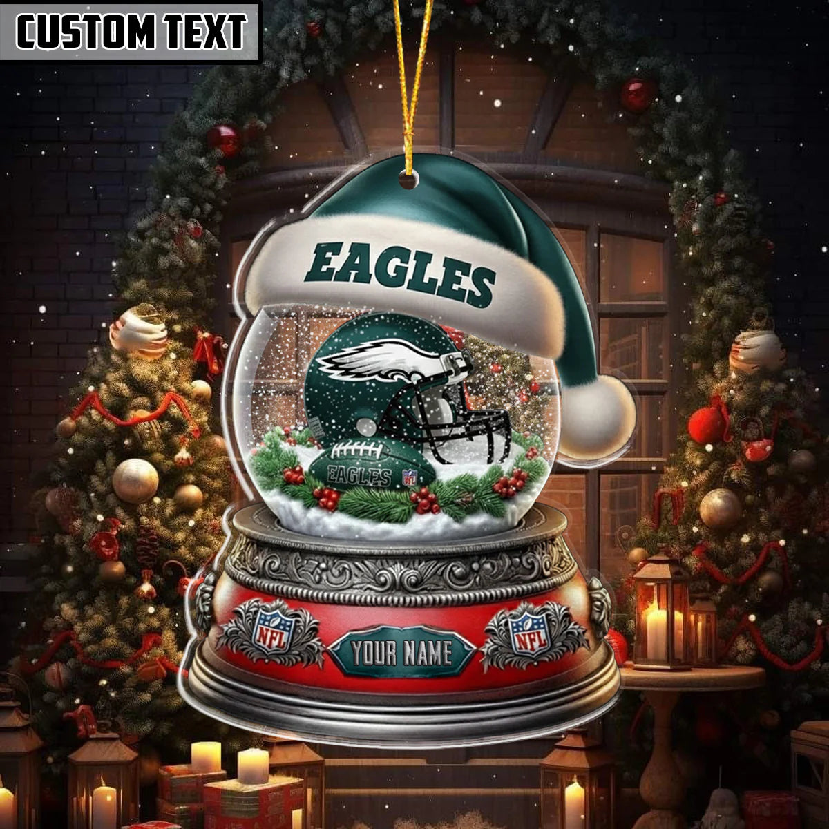 [SPECIAL OFFER] NEW CUSTOMIZED NFL02 PPE PHILADELPHIA EAGLES CHRISTMAS ACRYLIC ORNAMENT