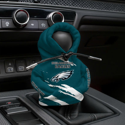 [SPECIAL OFFER] NEW CUSTOMIZED NFL02 PPE PHILADELPHIA EAGLES CAR HOODIE SHIFT KNOB COVER