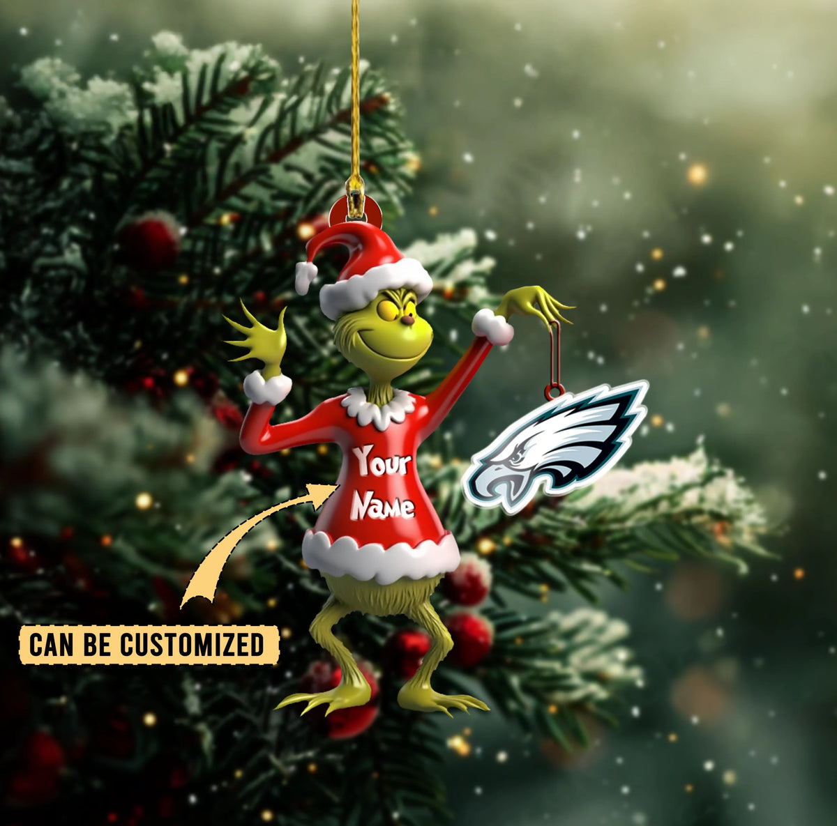 [SPECIAL OFFER] NEW CUSTOMIZED NFL02 PPE PHILADELPHIA EAGLES CHRISTMAS ACRYLIC ORNAMENT
