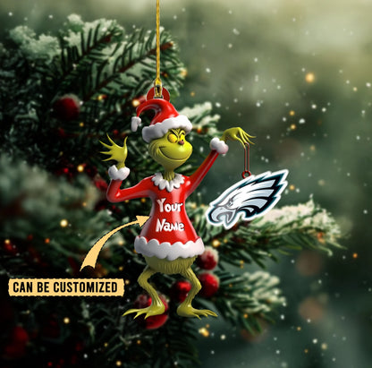 [SPECIAL OFFER] NEW CUSTOMIZED NFL02 PPE PHILADELPHIA EAGLES CHRISTMAS ACRYLIC ORNAMENT
