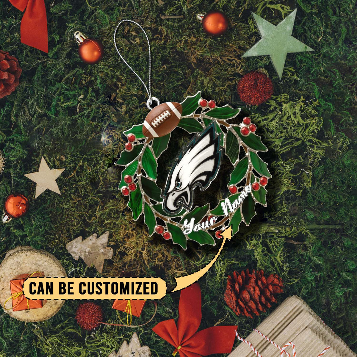 [SPECIAL OFFER] NEW CUSTOMIZED NFL02 PPE PHILADELPHIA EAGLES CHRISTMAS ACRYLIC ORNAMENT