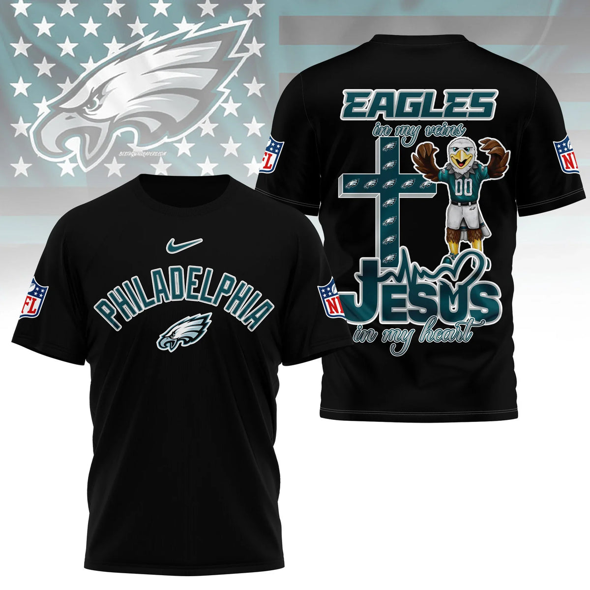 [SPECIAL OFFER] NEW CUSTOMIZED NFL02 PPE PHILADELPHIA EAGLES T-SHIRT | MULTIPLE COLORS AVAILABLE