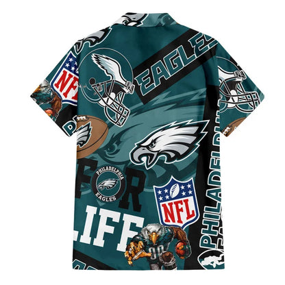 [SPECIAL OFFER] NEW CUSTOMIZED NFL02 PPE PHILADELPHIA EAGLES UNISEX HAWAIIAN SHIRT & SHORTS SET