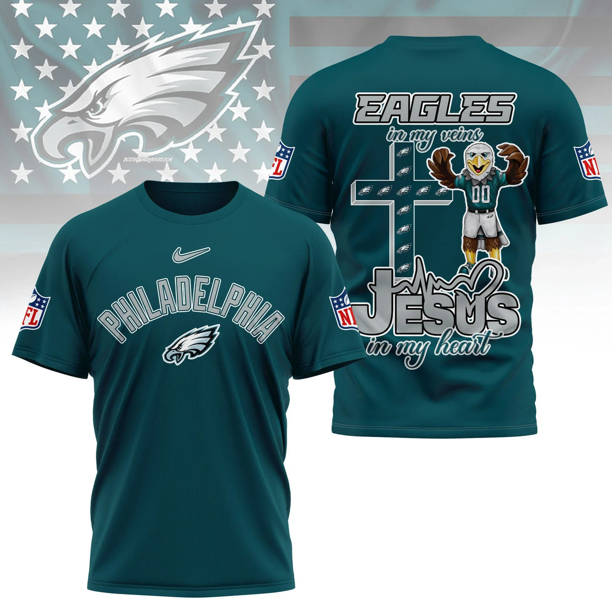 [SPECIAL OFFER] NEW CUSTOMIZED NFL02 PPE PHILADELPHIA EAGLES T-SHIRT | MULTIPLE COLORS AVAILABLE