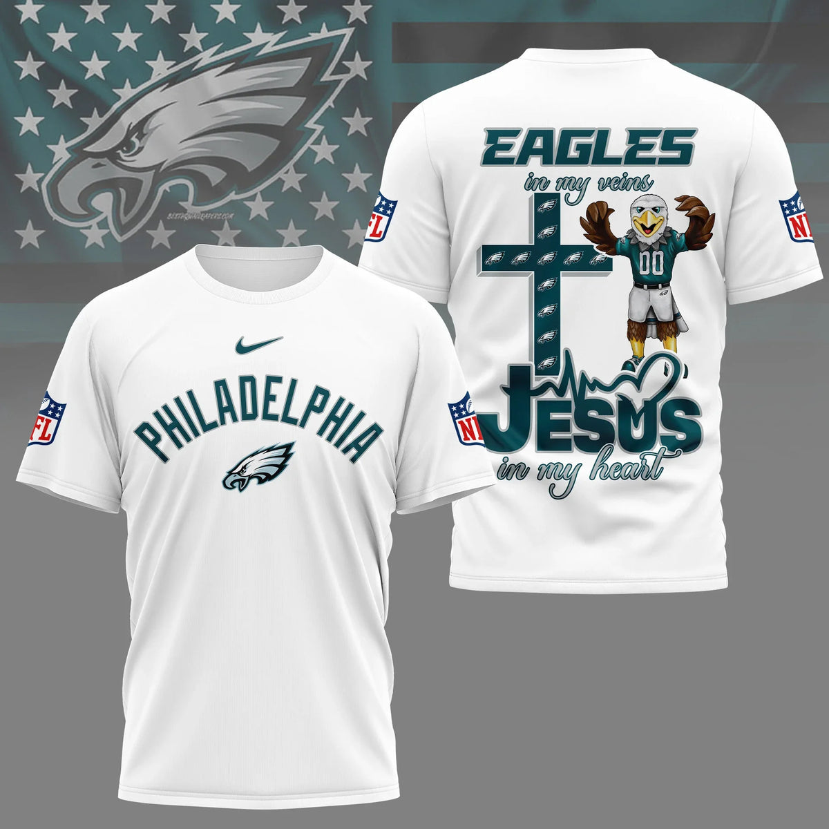 [SPECIAL OFFER] NEW CUSTOMIZED NFL02 PPE PHILADELPHIA EAGLES T-SHIRT | MULTIPLE COLORS AVAILABLE