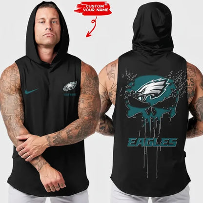 [SPECIAL OFFER] NEW CUSTOMIZED NFL02 PPE PHILADELPHIA EAGLES HOODED TANK TOP