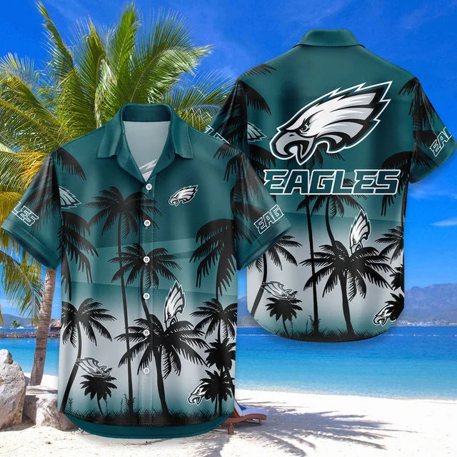 [SPECIAL OFFER] NEW CUSTOMIZED NFL02 PPE PHILADELPHIA EAGLES UNISEX HAWAIIAN SHIRT & SHORTS SET