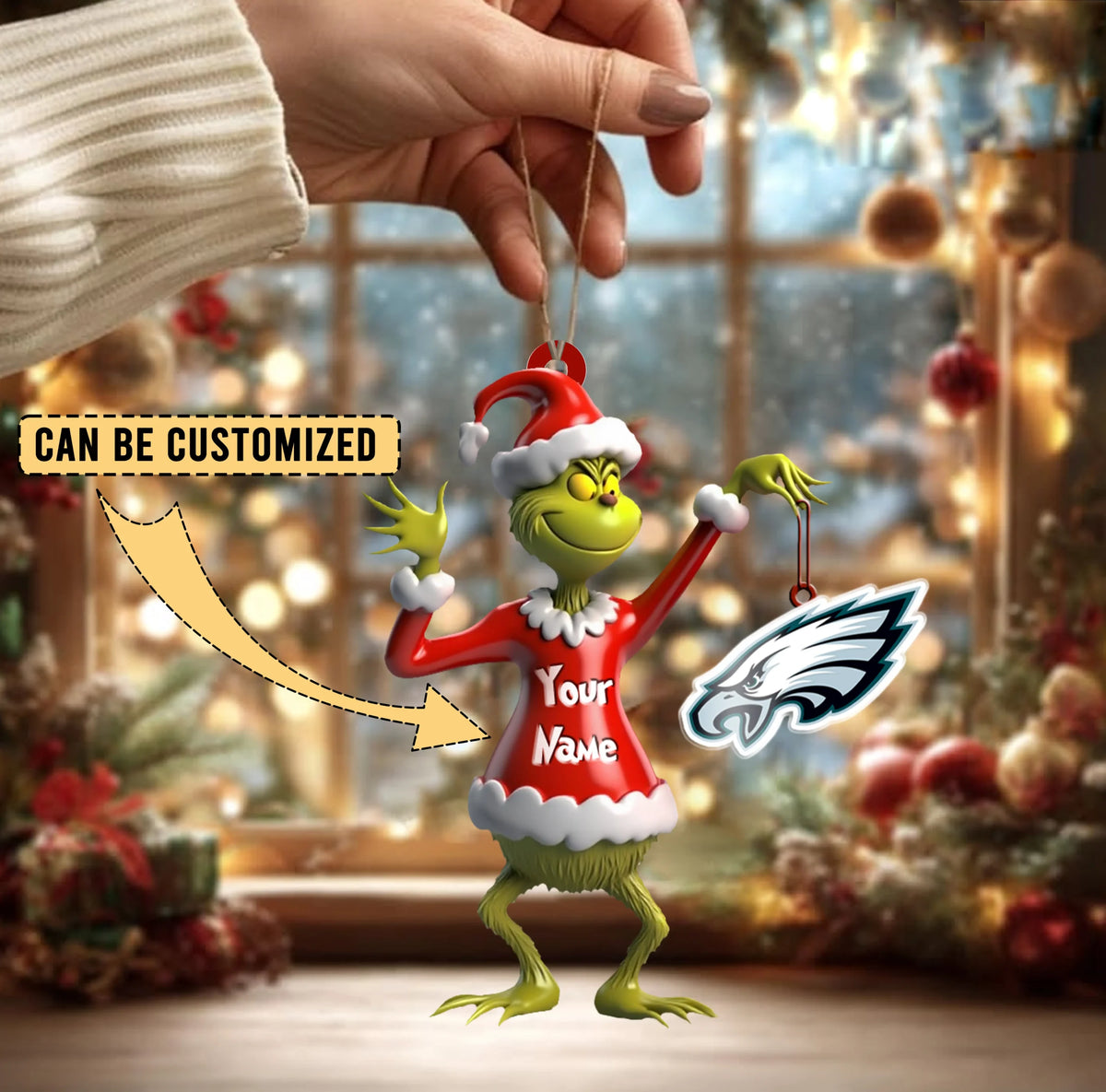[SPECIAL OFFER] NEW CUSTOMIZED NFL02 PPE PHILADELPHIA EAGLES CHRISTMAS ACRYLIC ORNAMENT