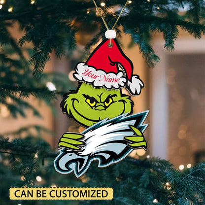 [SPECIAL OFFER] NEW CUSTOMIZED NFL02 PPE PHILADELPHIA EAGLES CHRISTMAS ACRYLIC ORNAMENT