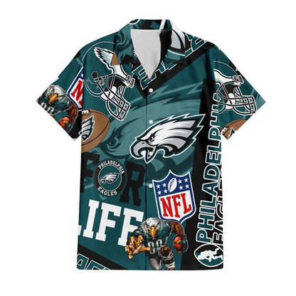 [SPECIAL OFFER] NEW CUSTOMIZED NFL02 PPE PHILADELPHIA EAGLES UNISEX HAWAIIAN SHIRT & SHORTS SET