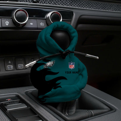 [SPECIAL OFFER] NEW CUSTOMIZED NFL02 PPE PHILADELPHIA EAGLES CAR HOODIE SHIFT KNOB COVER