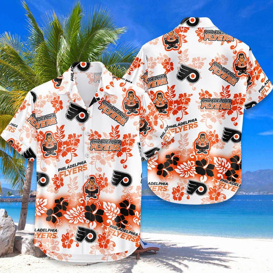 [SUPER SALE ] NEW CUSTOMIZED NHL27 PPF PHILADELPHIA FLYERS UNISEX HAWAIIAN SHIRT & SHORTS SET