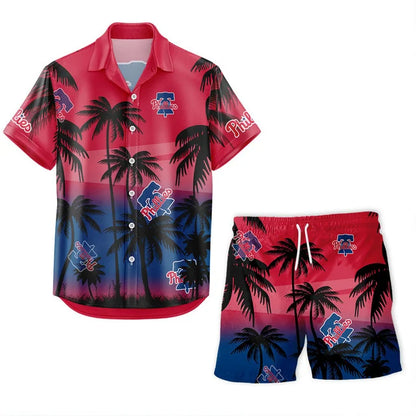 [FLASH SALE] NEW CUSTOMIZED MLB11 PPS PHILADELPHIA PHILLIES UNISEX HAWAIIAN SHIRT & SHORTS SET