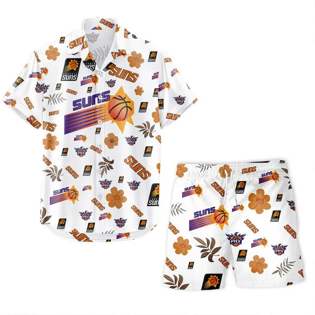[HOT DEAL] NEW CUSTOMIZED NBA21 PSU PHOENIX SUNS UNISEX HAWAIIAN SHIRT & SHORTS SET