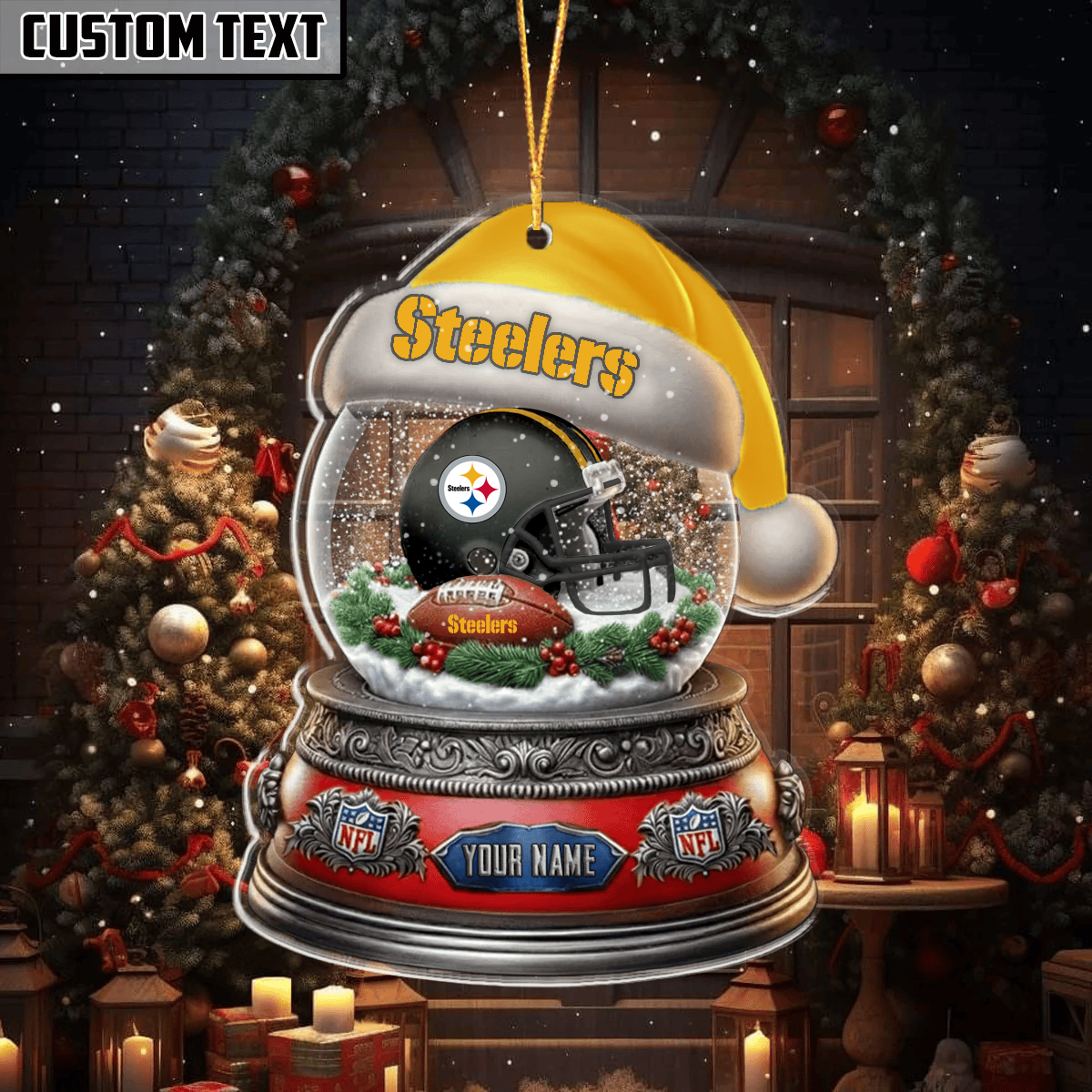 [SPECIAL OFFER] NEW CUSTOMIZED NFL14 PSB PITTSBURGH STEELERS CHRISTMAS ACRYLIC ORNAMENT