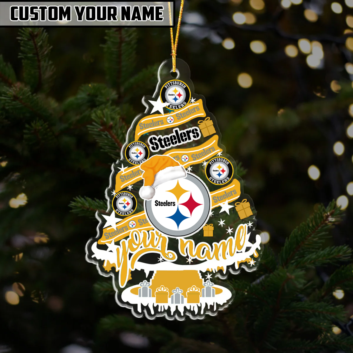 [SPECIAL OFFER] NEW CUSTOMIZED NFL14 PSB PITTSBURGH STEELERS CHRISTMAS ACRYLIC ORNAMENT