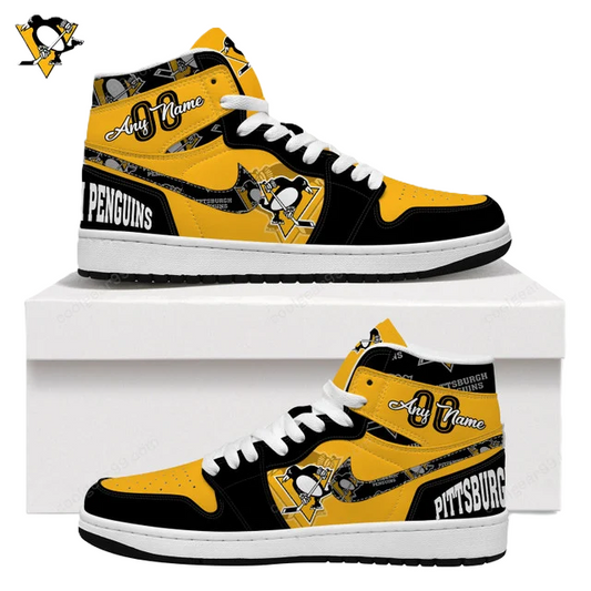 [SUPER SALE] NEW CUSTOMIZED NHL26 PB PENGUINS AIR JORDAN SNEAKERS