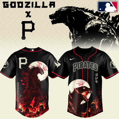 [FLASH SALE] NEW CUSTOMIZED MLB29 PHP PITTSBURGH PIRATES x GODZILLA BASEBALL JERSEY & CAP