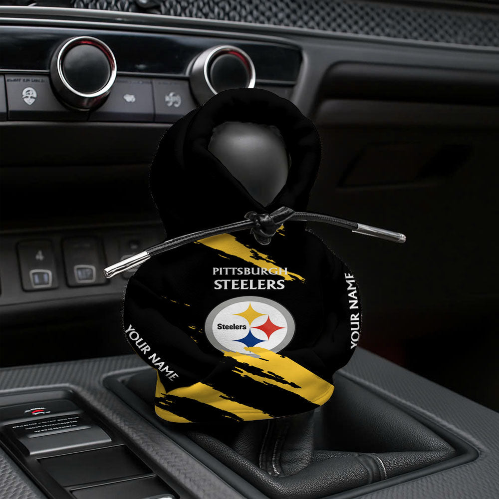 [SPECIAL OFFER] NEW CUSTOMIZED NFL14 PSB PITTSBURGH STEELERS CAR HOODIE SHIFT KNOB COVER