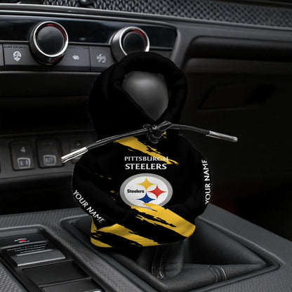 [SPECIAL OFFER] NEW CUSTOMIZED NFL14 PSB PITTSBURGH STEELERS CAR HOODIE SHIFT KNOB COVER