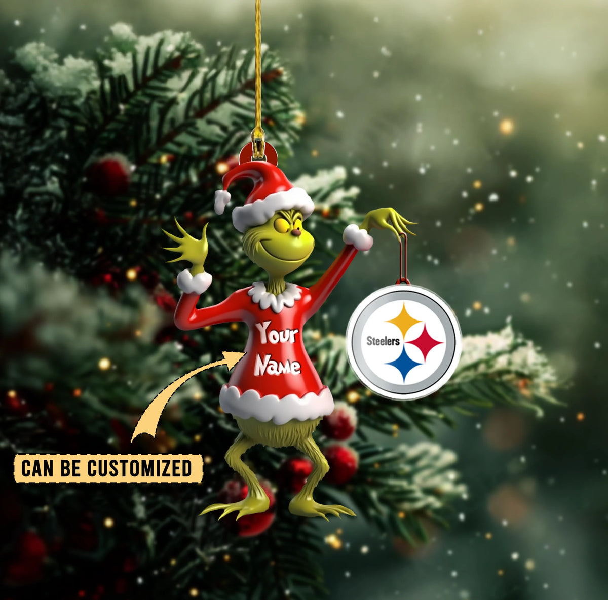 [SPECIAL OFFER] NEW CUSTOMIZED NFL14 PSB PITTSBURGH STEELERS CHRISTMAS ACRYLIC ORNAMENT