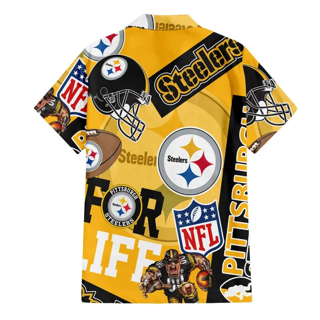 [SPECIAL OFFER] NEW CUSTOMIZED NFL14 PSB PITTSBURGH STEELERS UNISEX HAWAIIAN SHIRT & SHORTS SET