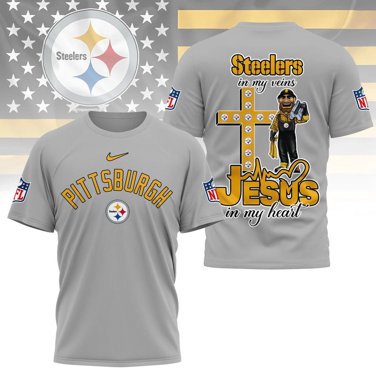 [SPECIAL OFFER] NEW CUSTOMIZED NFL14 PSB PITTSBURGH STEELERS T-SHIRT | MULTIPLE COLORS AVAILABLE