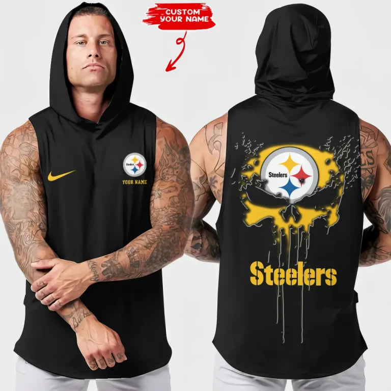 [SPECIAL OFFER] NEW CUSTOMIZED NFL14 PSB PITTSBURGH STEELERS HOODED TANK TOP
