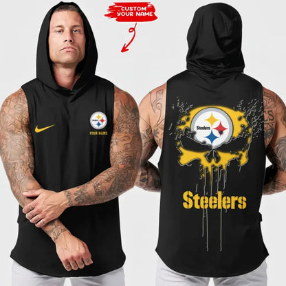 [SPECIAL OFFER] NEW CUSTOMIZED NFL14 PSB PITTSBURGH STEELERS HOODED TANK TOP