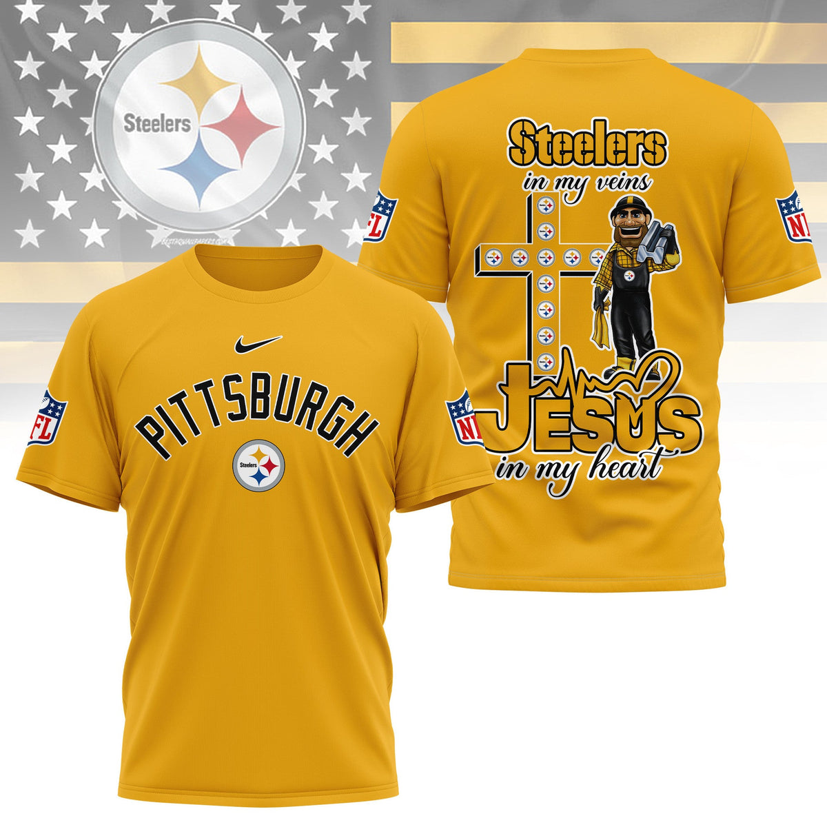[SPECIAL OFFER] NEW CUSTOMIZED NFL14 PSB PITTSBURGH STEELERS T-SHIRT | MULTIPLE COLORS AVAILABLE