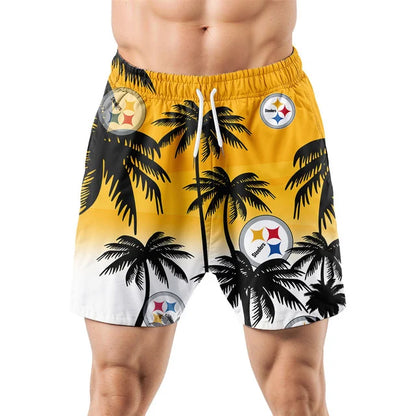 [SPECIAL OFFER] NEW CUSTOMIZED NFL14 PSB PITTSBURGH STEELERS UNISEX HAWAIIAN SHIRT & SHORTS SET