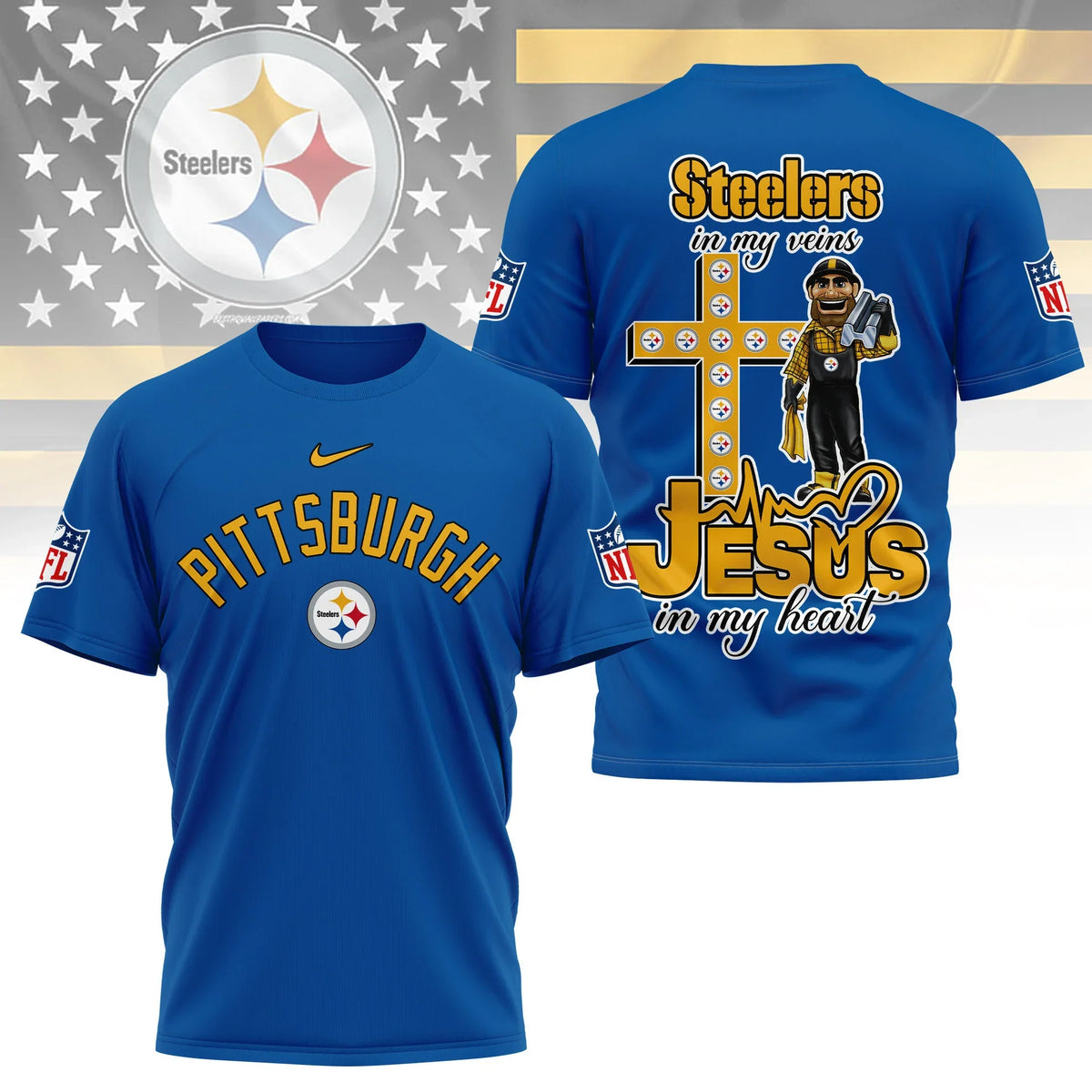 [SPECIAL OFFER] NEW CUSTOMIZED NFL14 PSB PITTSBURGH STEELERS T-SHIRT | MULTIPLE COLORS AVAILABLE