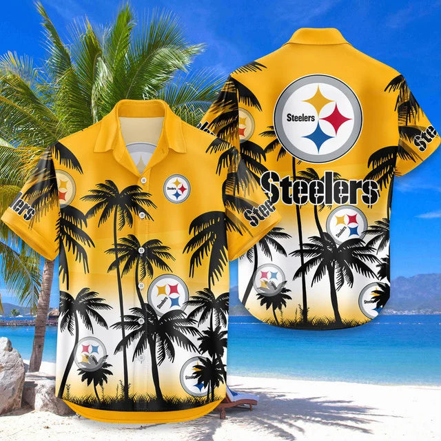 [SPECIAL OFFER] NEW CUSTOMIZED NFL14 PSB PITTSBURGH STEELERS UNISEX HAWAIIAN SHIRT & SHORTS SET