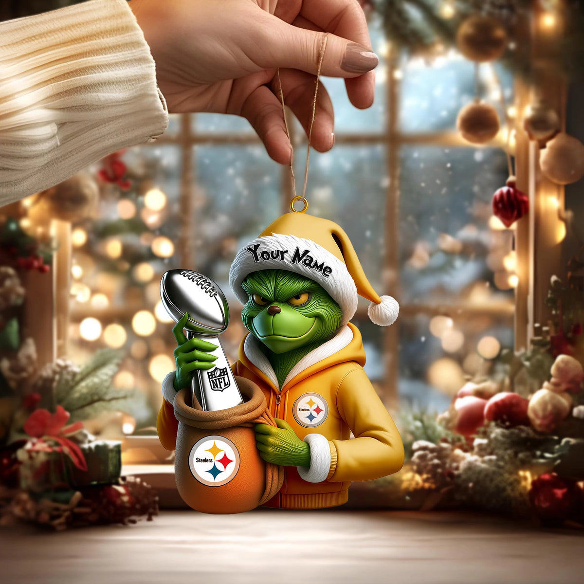 [SPECIAL OFFER] NEW CUSTOMIZED NFL14 PSB PITTSBURGH STEELERS CHRISTMAS ACRYLIC ORNAMENT